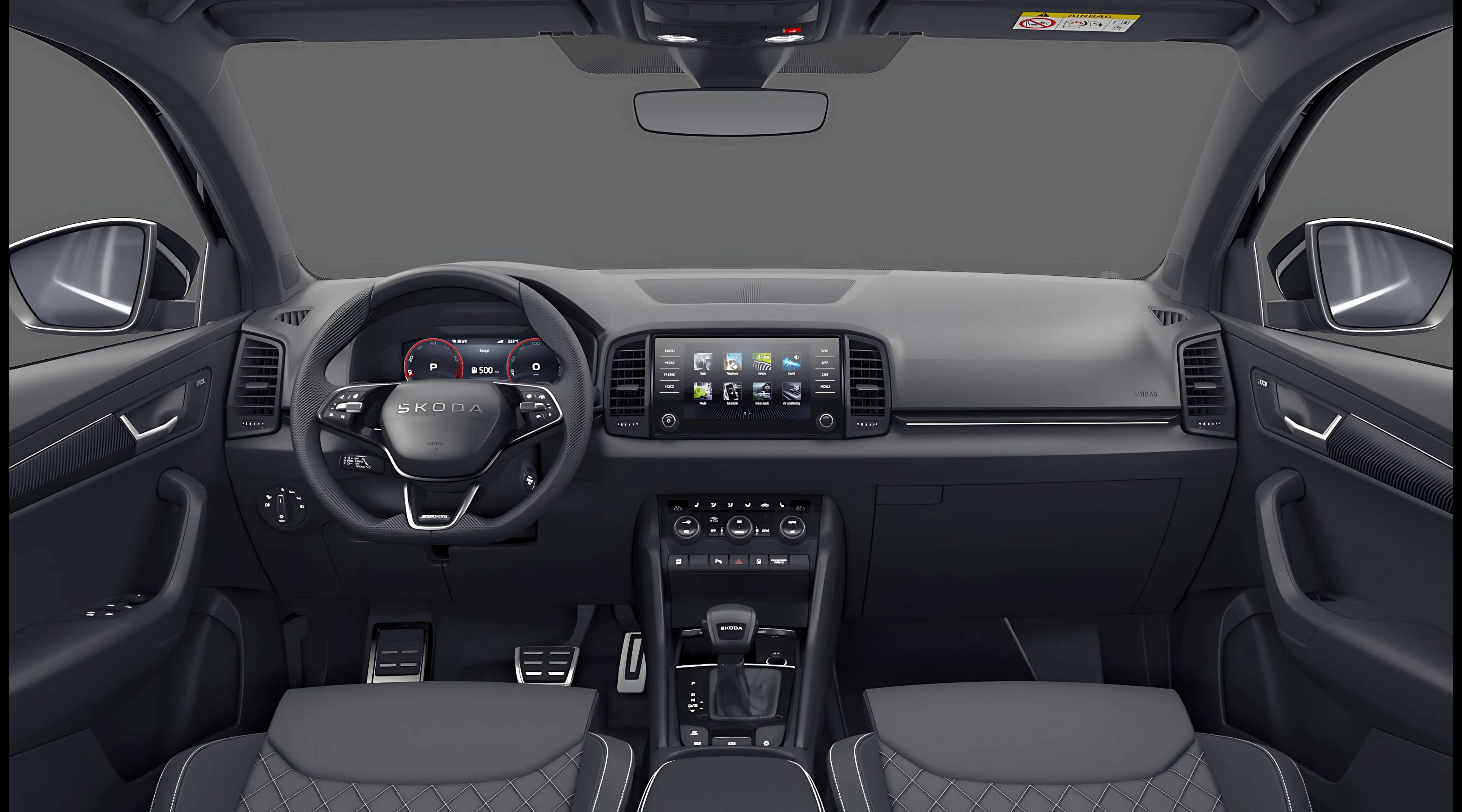 Ansicht des Armaturenbretts eines Skoda Karoq