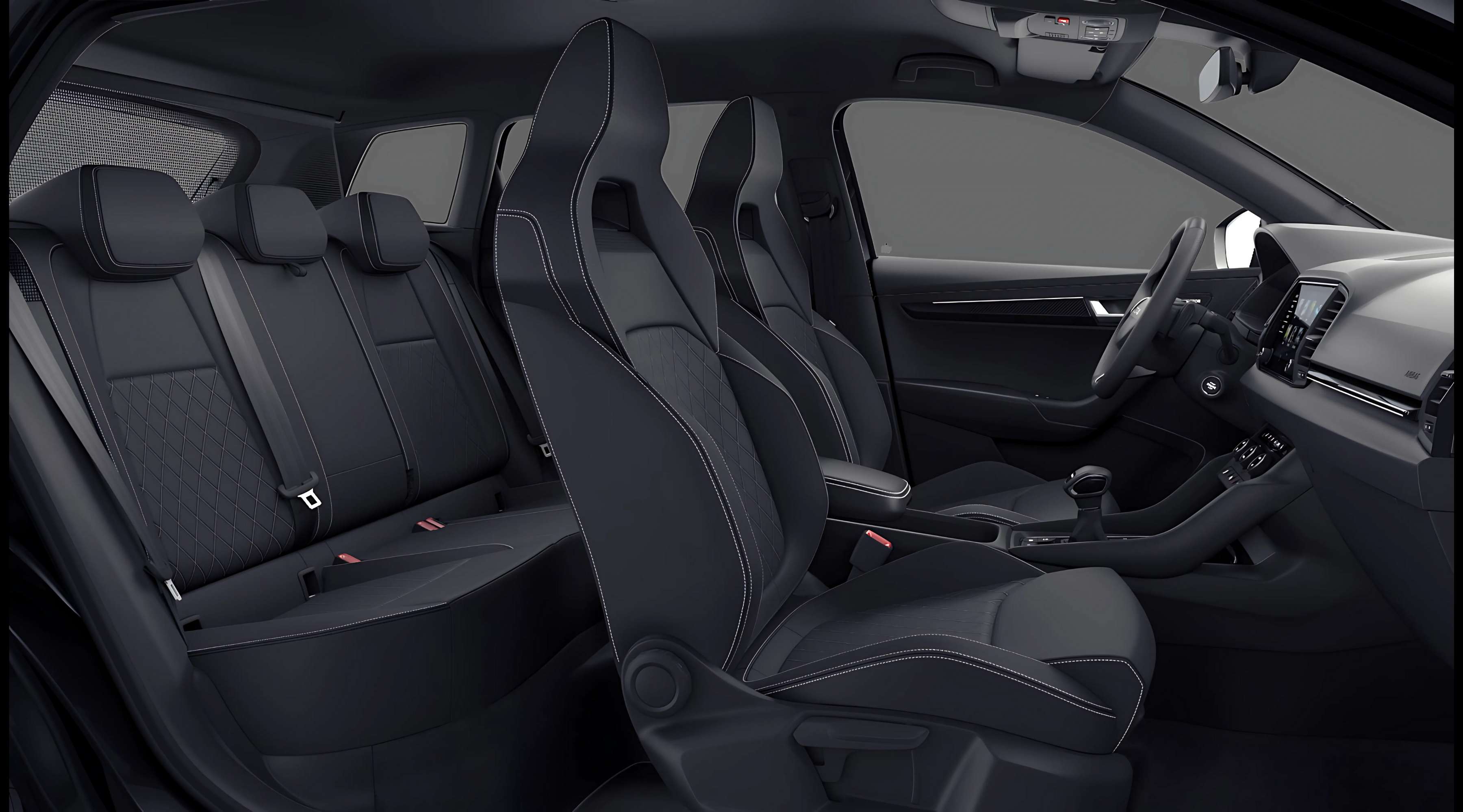 Ansicht der Frontsitze eines Skoda Karoq