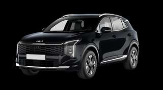 Schräge Frontansicht auf einen Kia Sportage Vision, freigestellt
