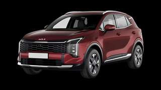 Schräge Frontansicht auf einen Kia Sportage Vision, freigestellt