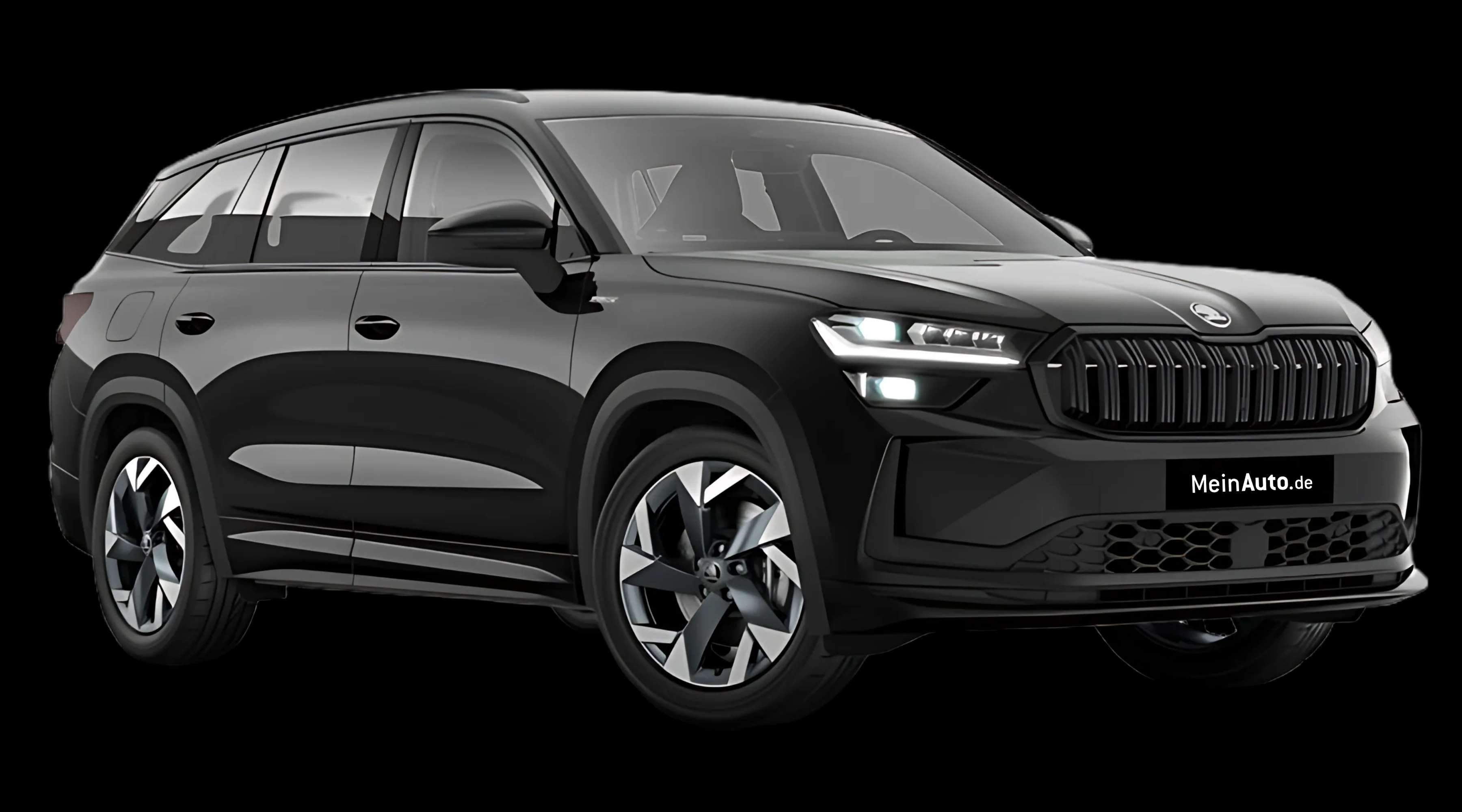 Schräge Frontansicht auf einen Skoda Kodiaq, freigestellt