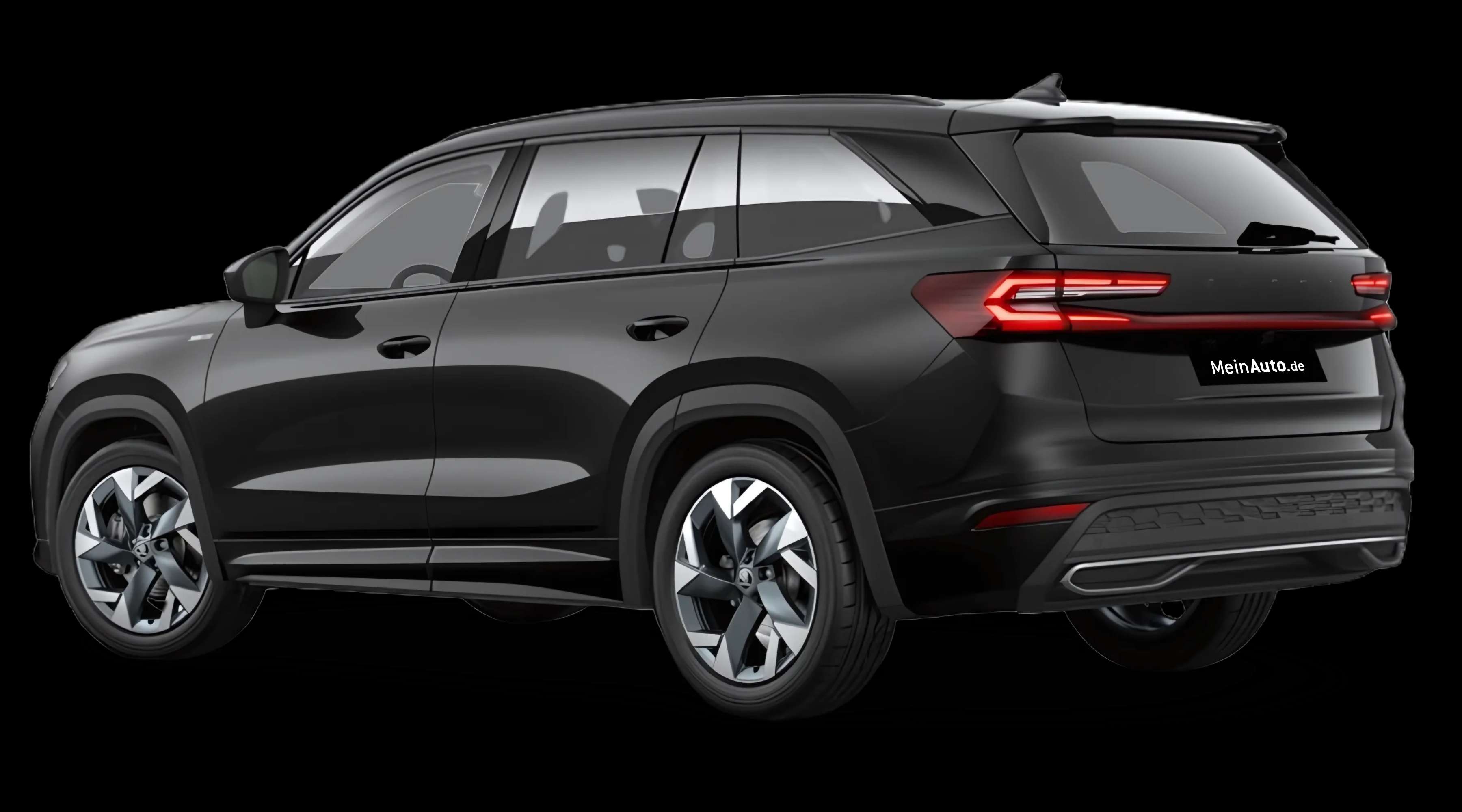 Schräge Heckansicht auf einen Skoda Kodiaq, freigestellt