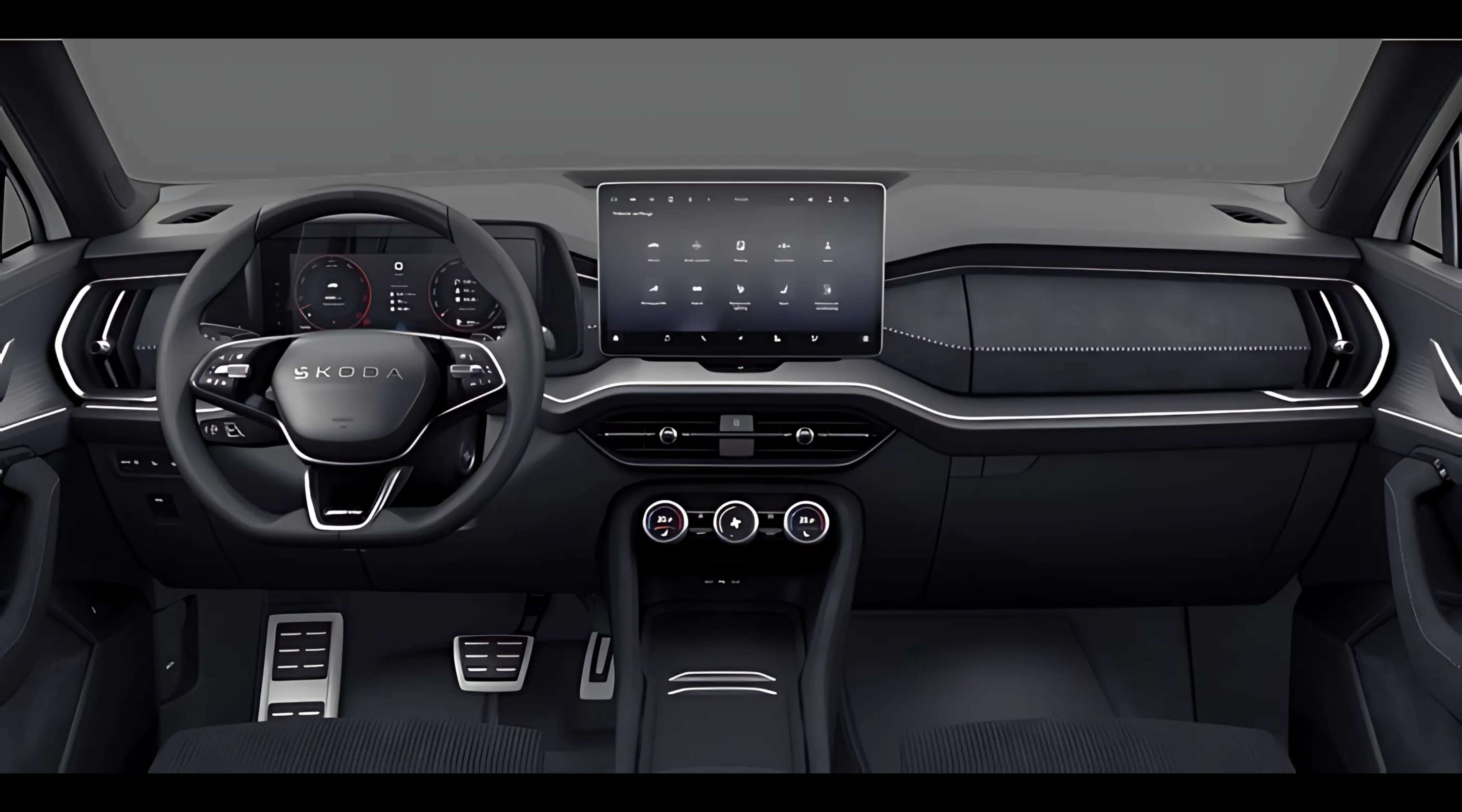 Ansicht des Armaturenbretts eines Skoda Kodiaq