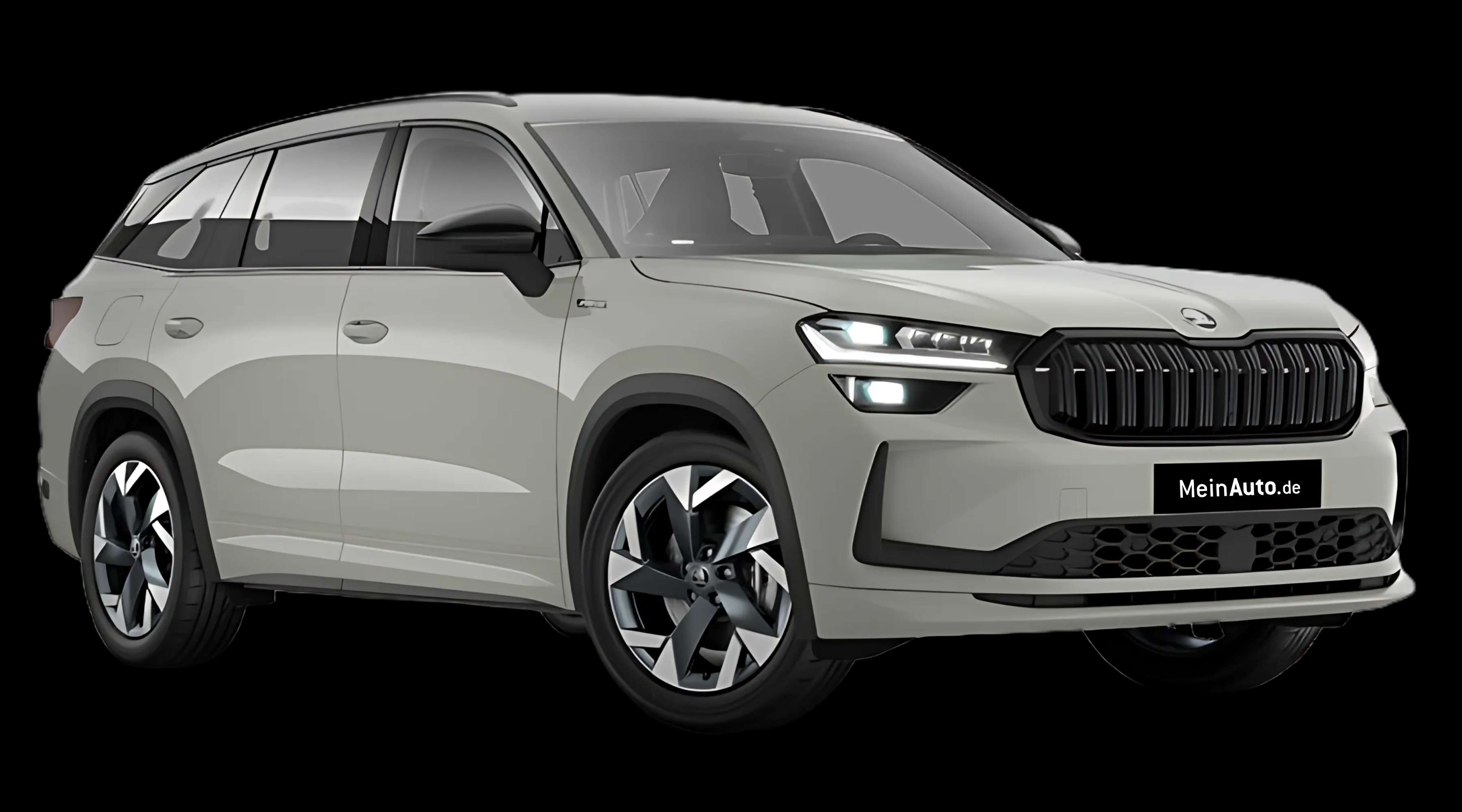 Schräge Frontansicht auf einen Skoda Kodiaq, freigestellt