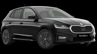 Schräge Frontansicht auf einen Skoda Fabia Tour, freigestellt