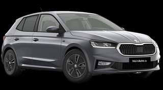 Schräge Frontansicht auf einen Skoda Fabia Tour, freigestellt
