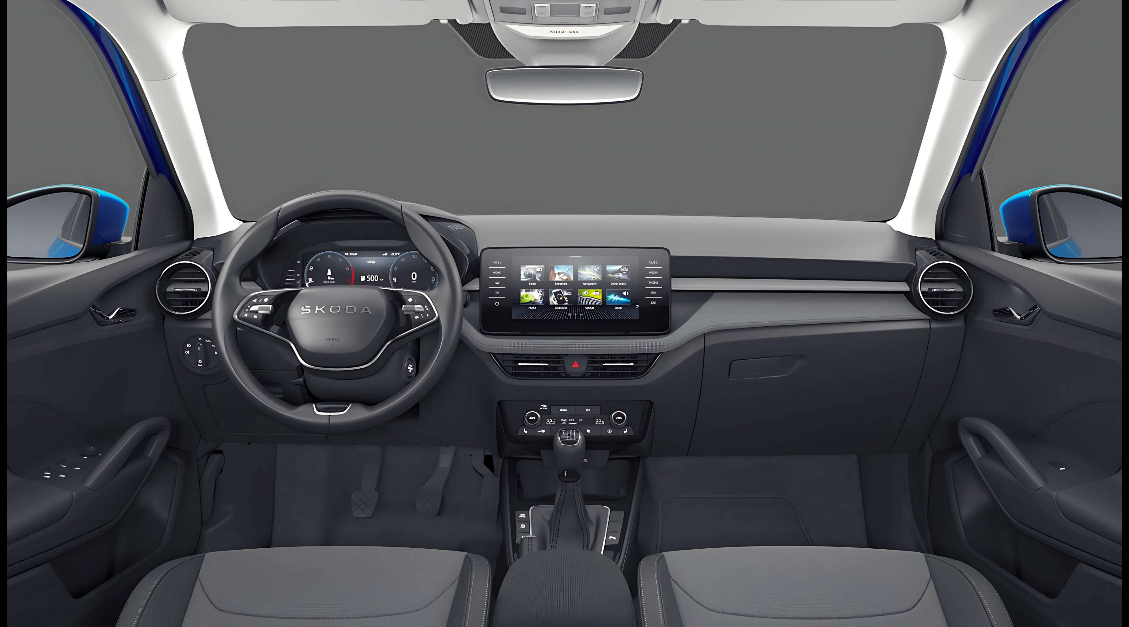 Ansicht des Armaturenbretts eines Skoda Fabia