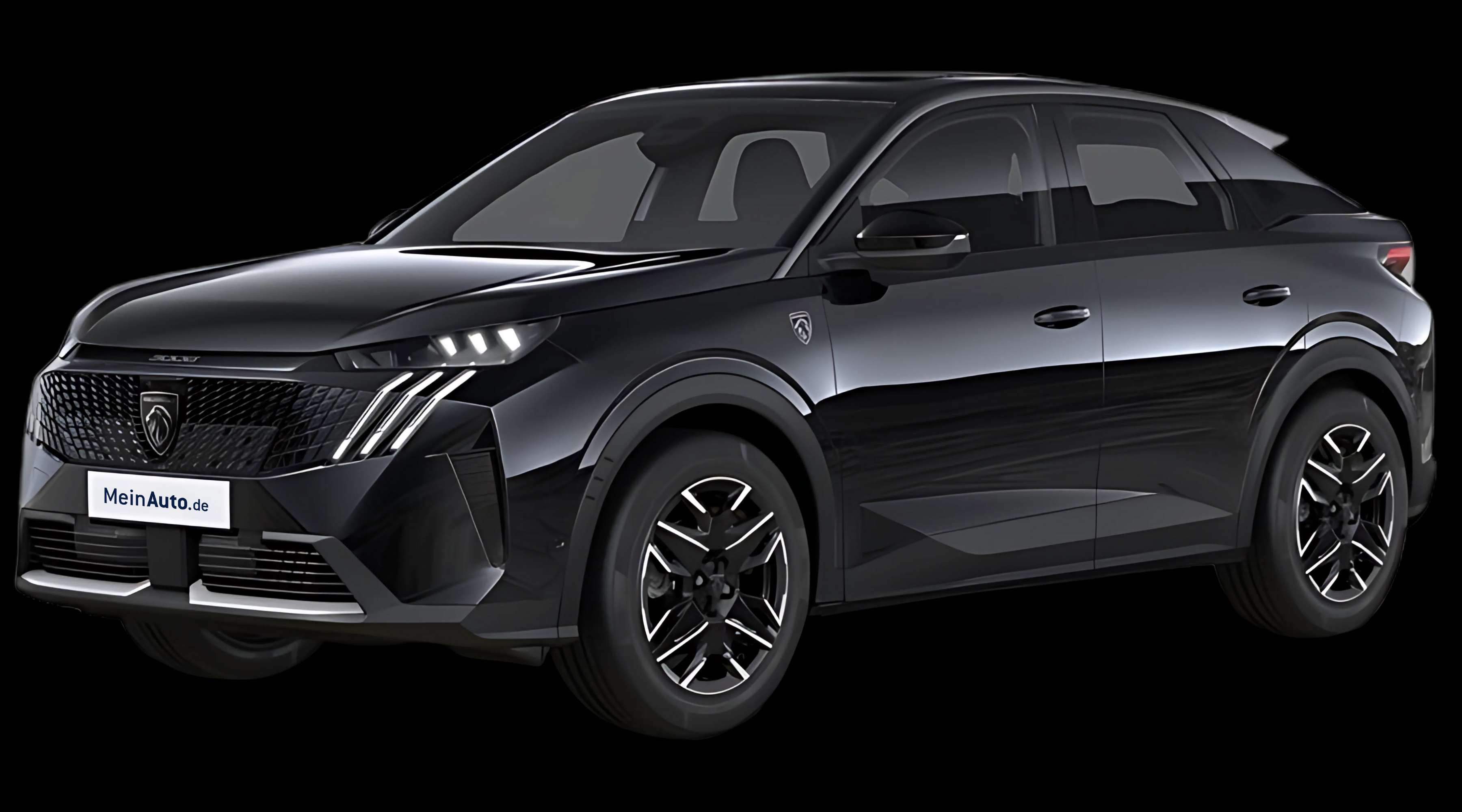 Schräge Frontansicht auf einen Peugeot 3008, freigestellt