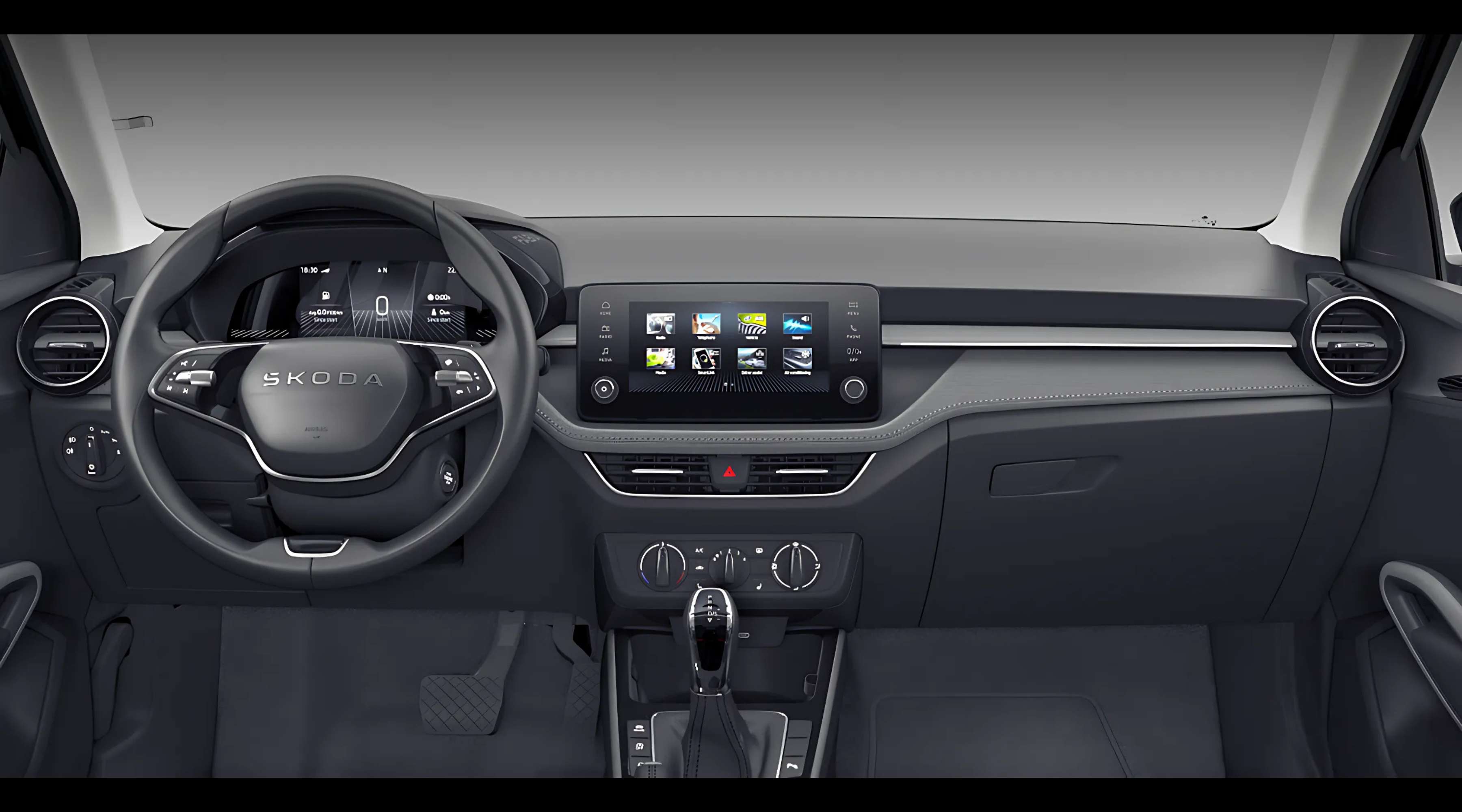 Ansicht des Armaturenbretts eines Skoda Fabia