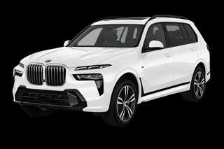 Schräge Frontansicht auf einen BMW X7 , freigestellt