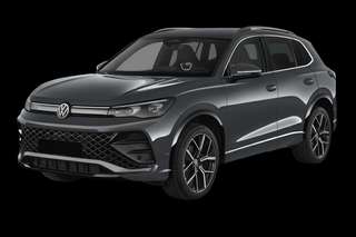 Schräge Frontansicht auf einen Volkswagen Tiguan ENERGY, freigestellt