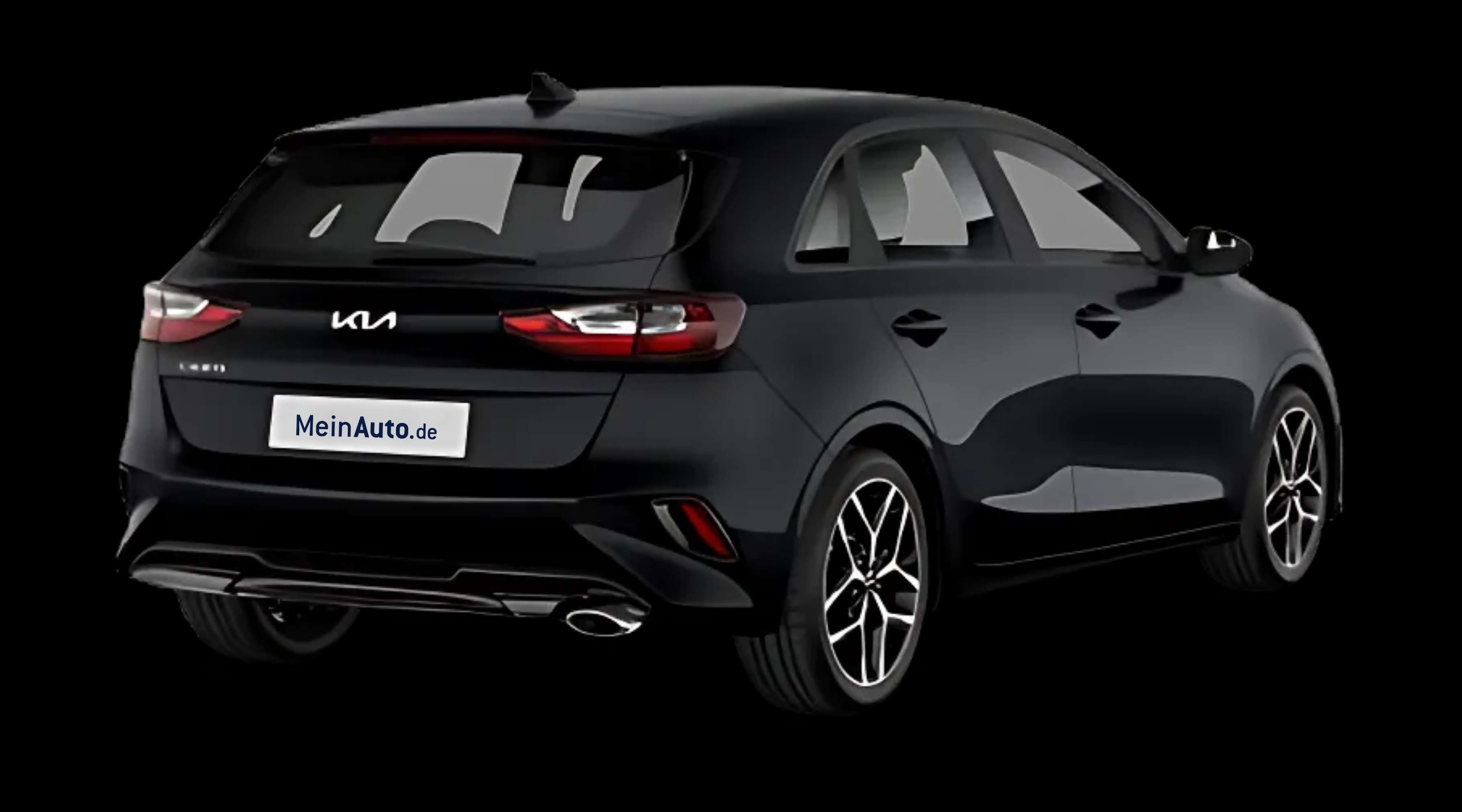 Schräge Heckansicht auf einen Kia Ceed, freigestellt