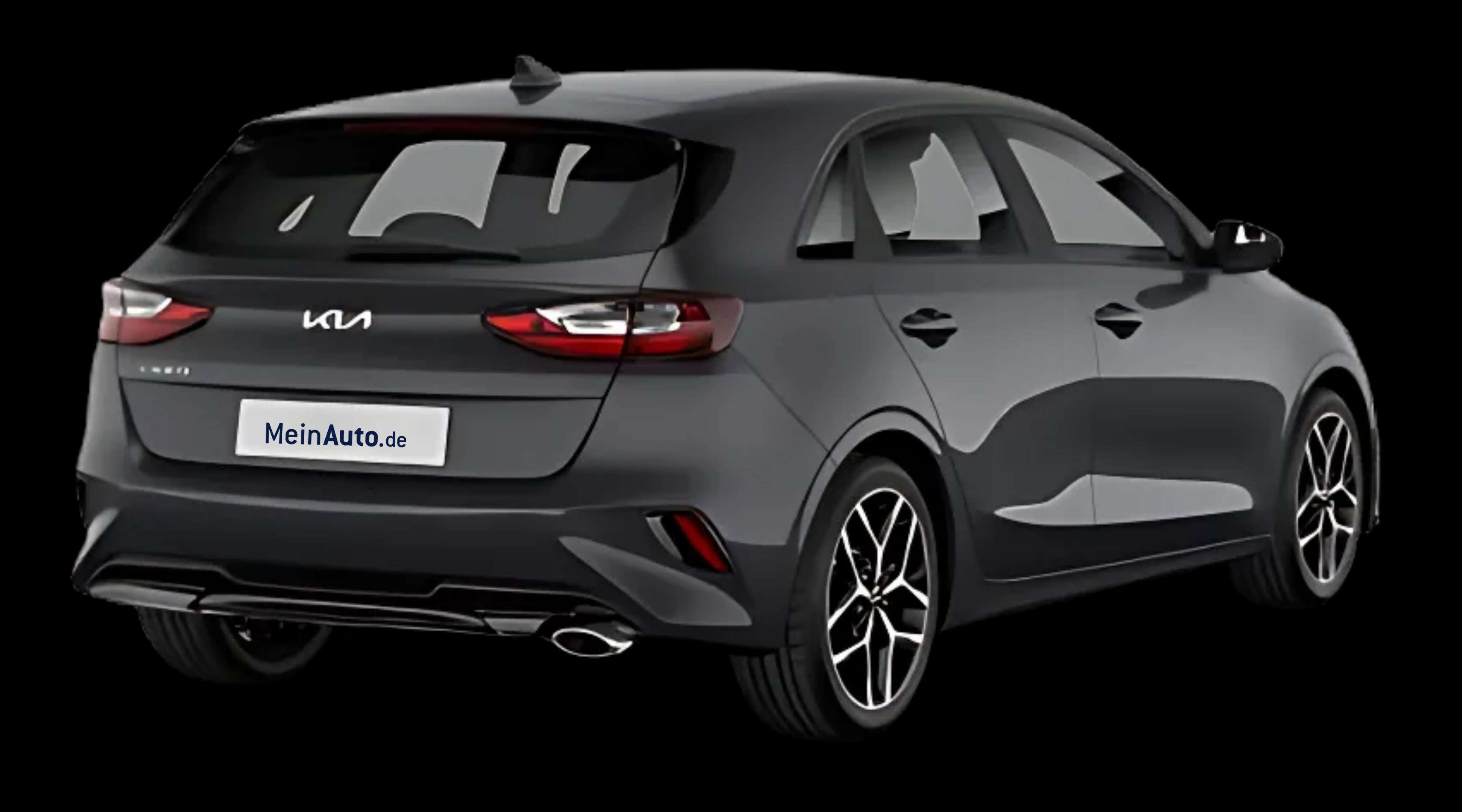 Schräge Heckansicht auf einen Kia Ceed, freigestellt
