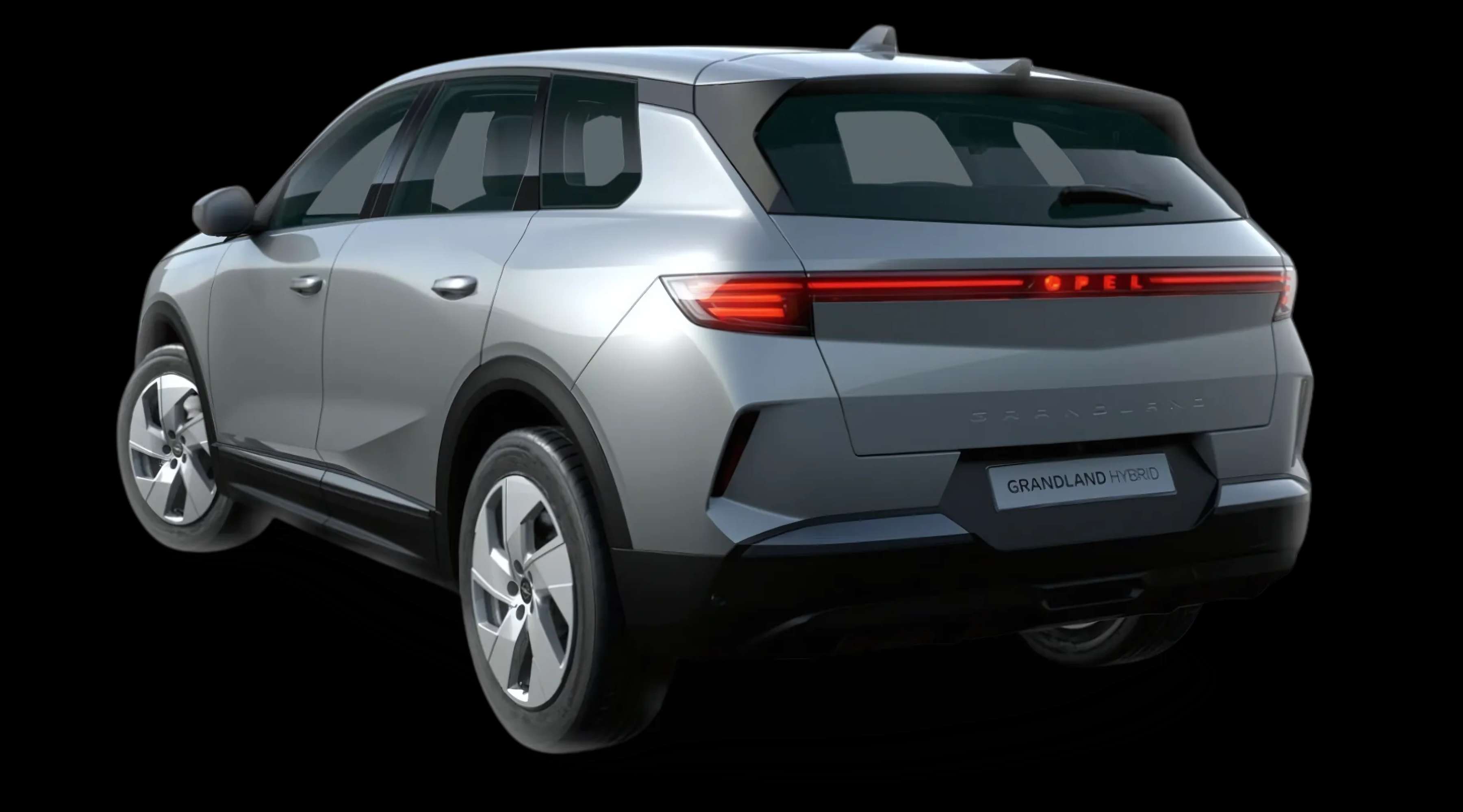 Schräge Heckansicht eines Opel Grandland, freigestellt