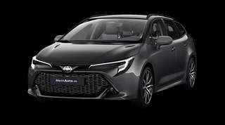 Schräge Frontansicht auf einen Toyota Corolla GR Sport, freigestellt