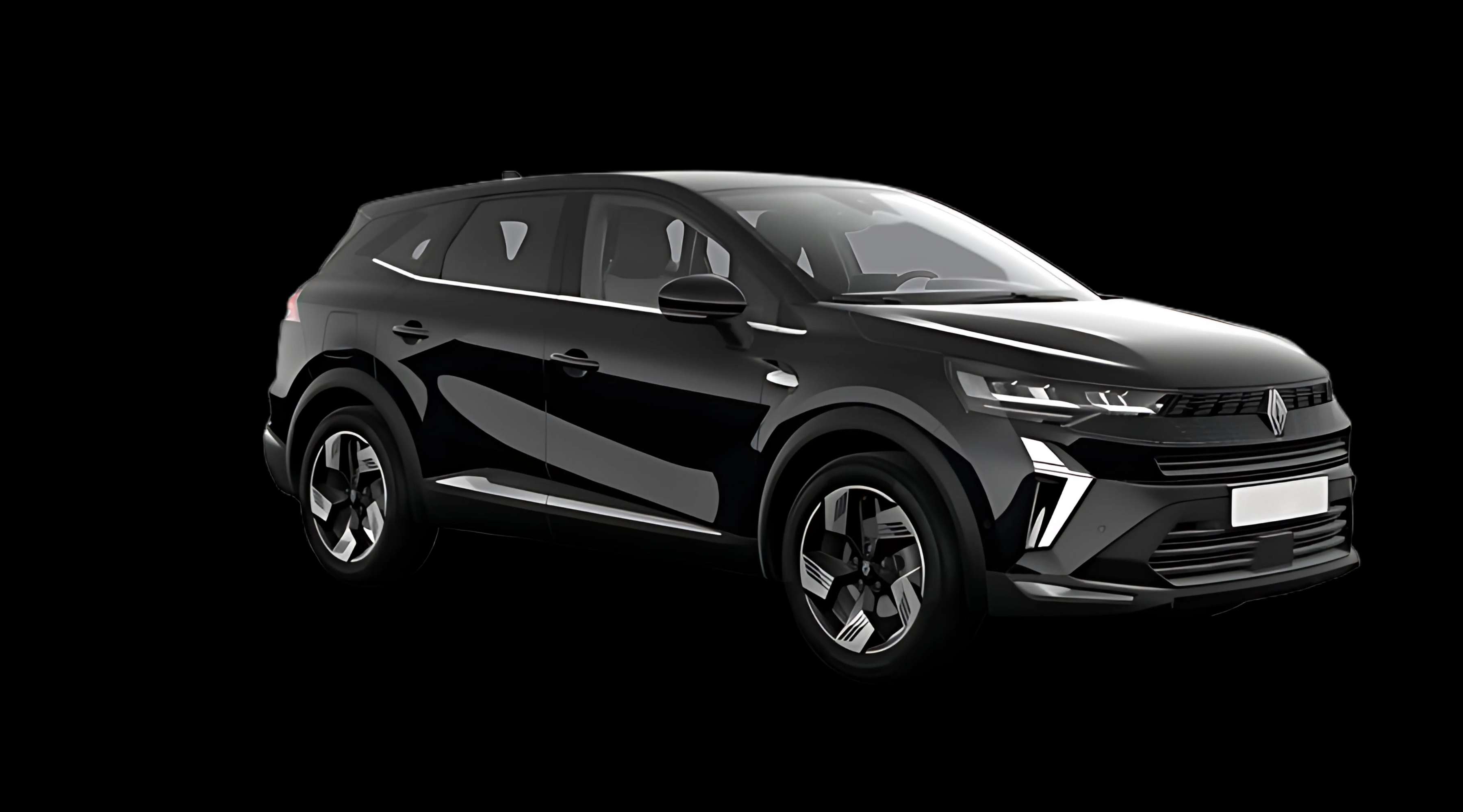 Schräge Frontansicht eines Renault Symbioz, freigestellt