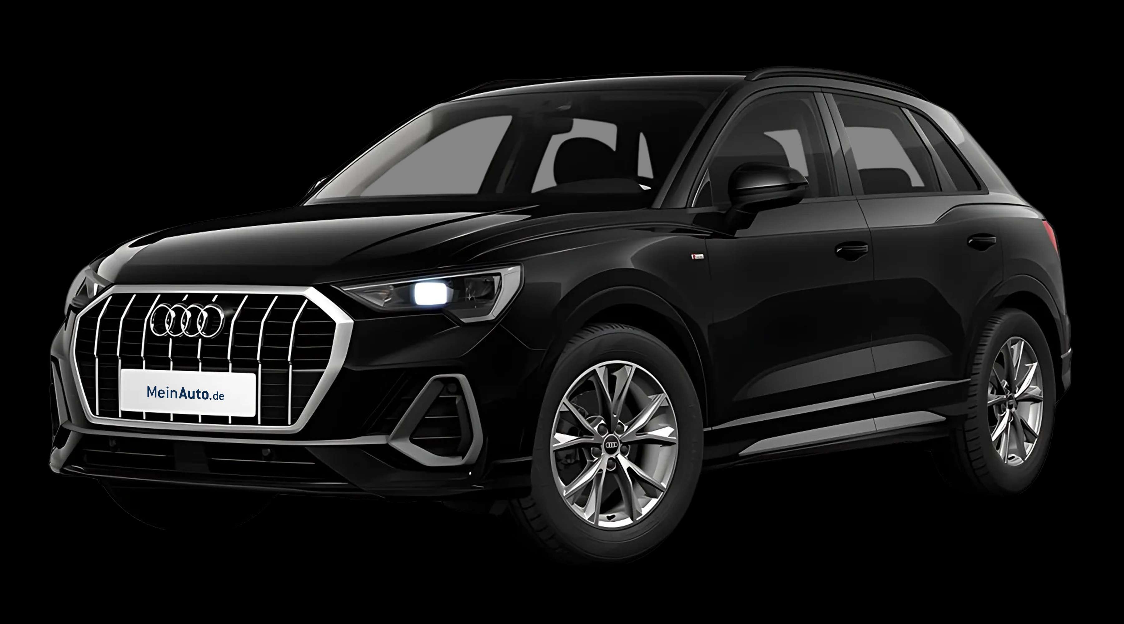 Schräge Frontansicht eines Audi Q3, freigestellt