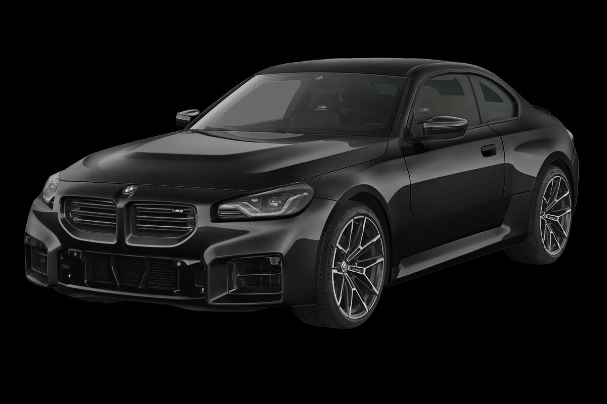 Schräge Frontansicht auf einen BMW 2er-Reihe, freigestellt