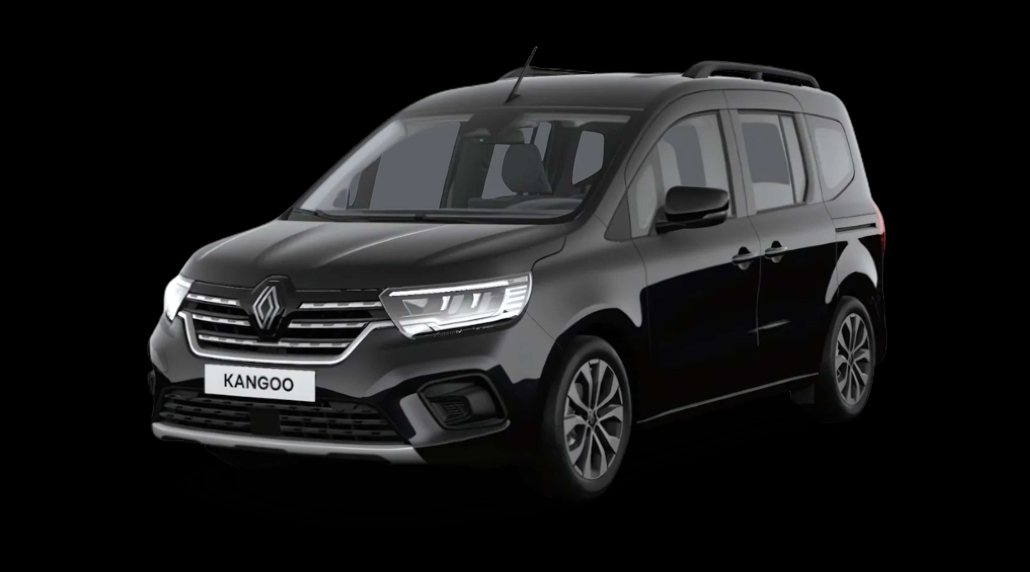 Schräge Frontansicht eines Renault Kangoo, freigestellt