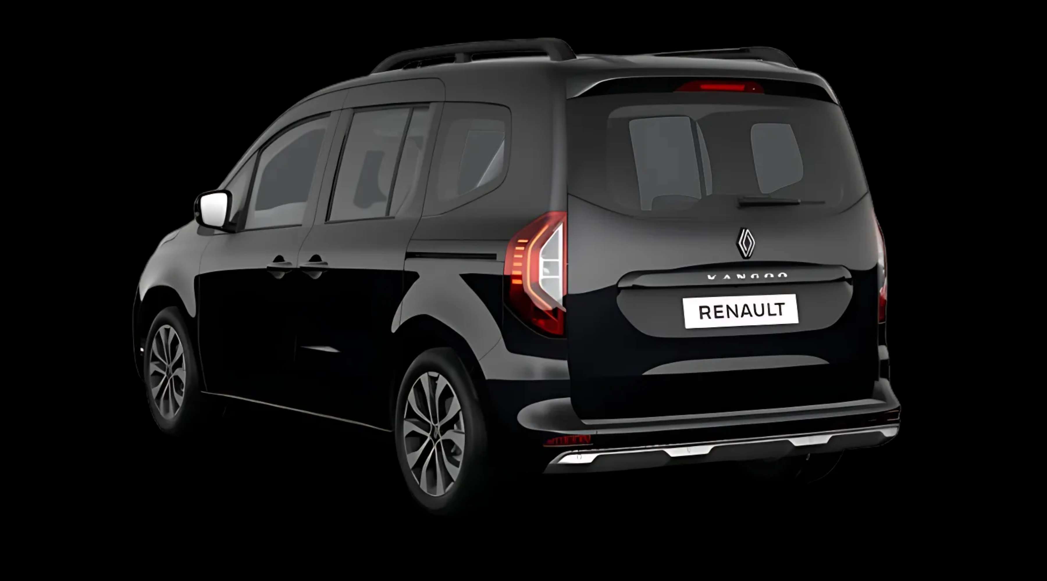Schräge Heckansicht eines Renault Kangoo, freigestellt