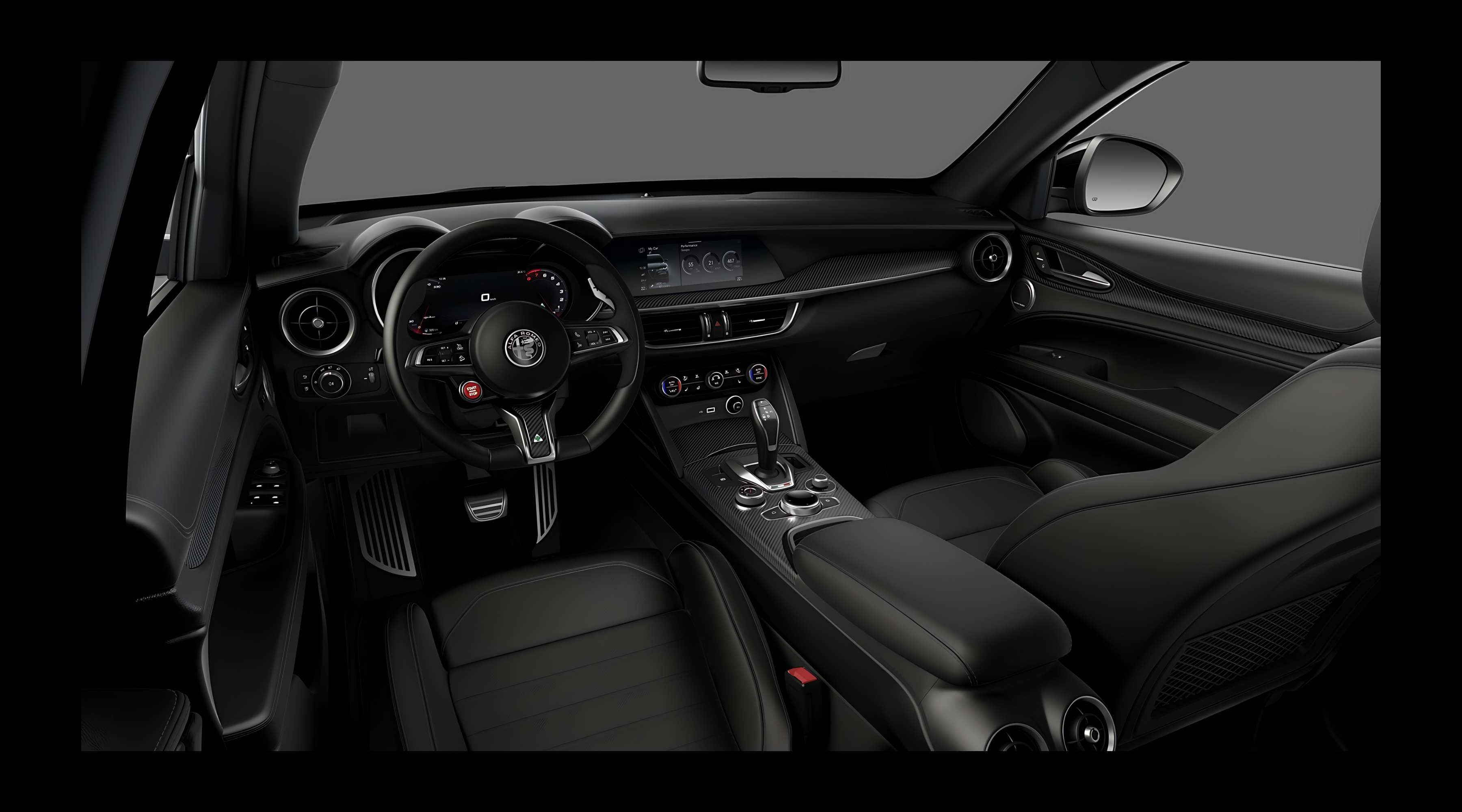 Ansicht des Armaturenbretts eines Alfa Romeo Stelvio