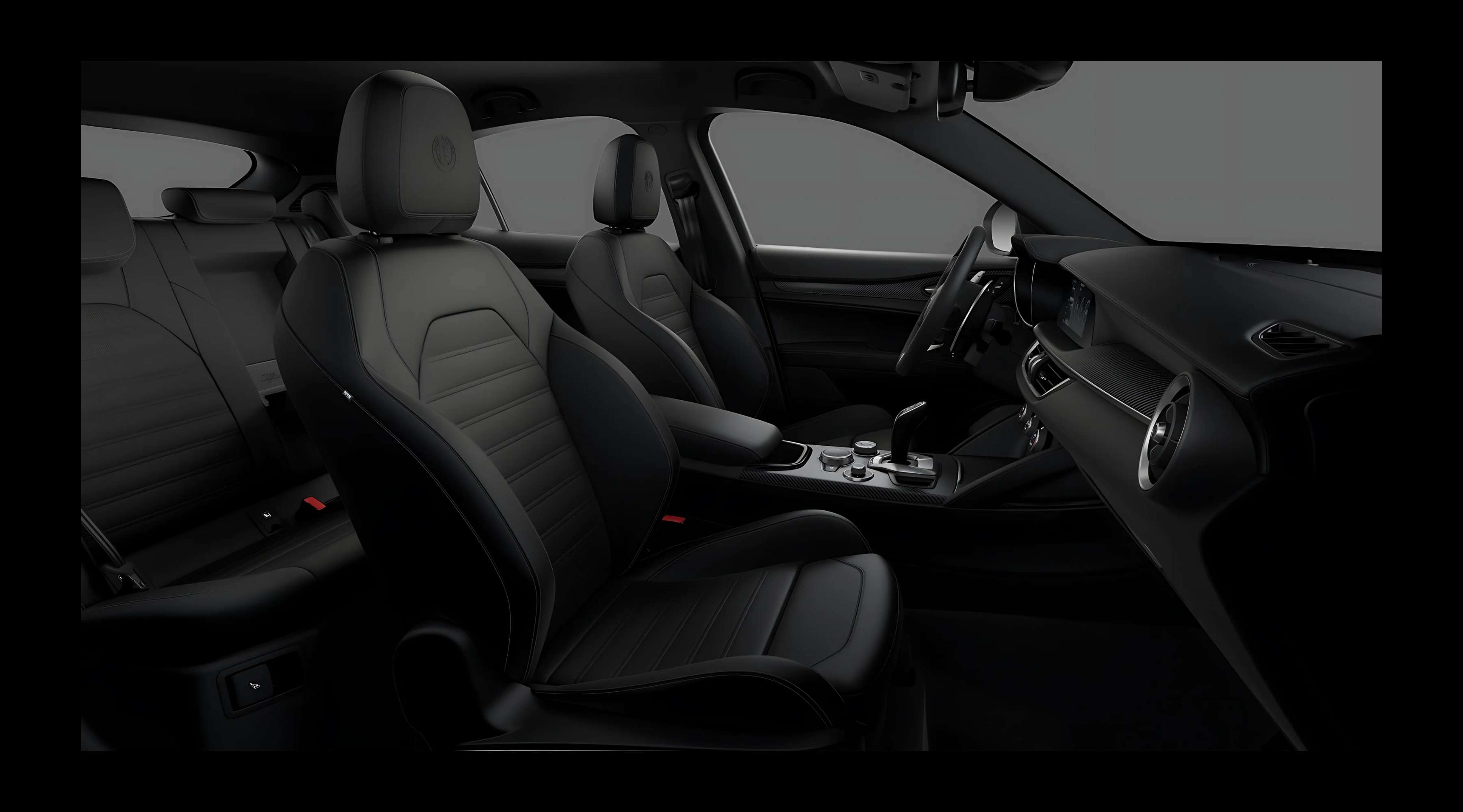 Ansicht der Frontsitze eines Alfa Romeo Stelvio