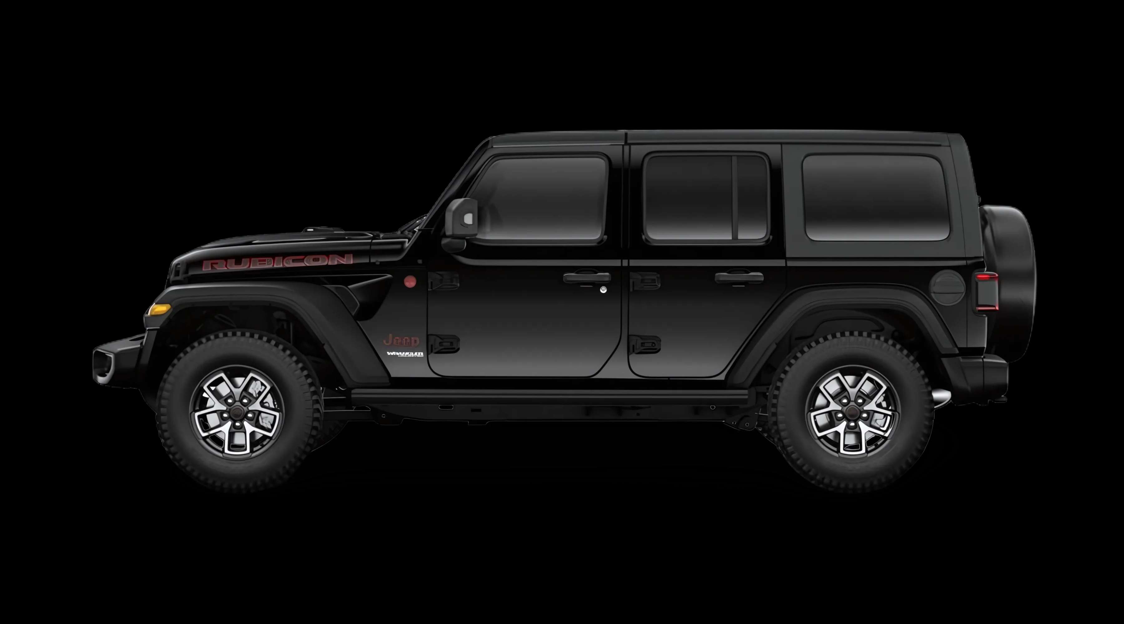Seitenansicht eines Jeep Wrangler