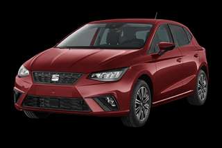 Schräge Frontansicht auf einen SEAT Ibiza Road Edition, freigestellt