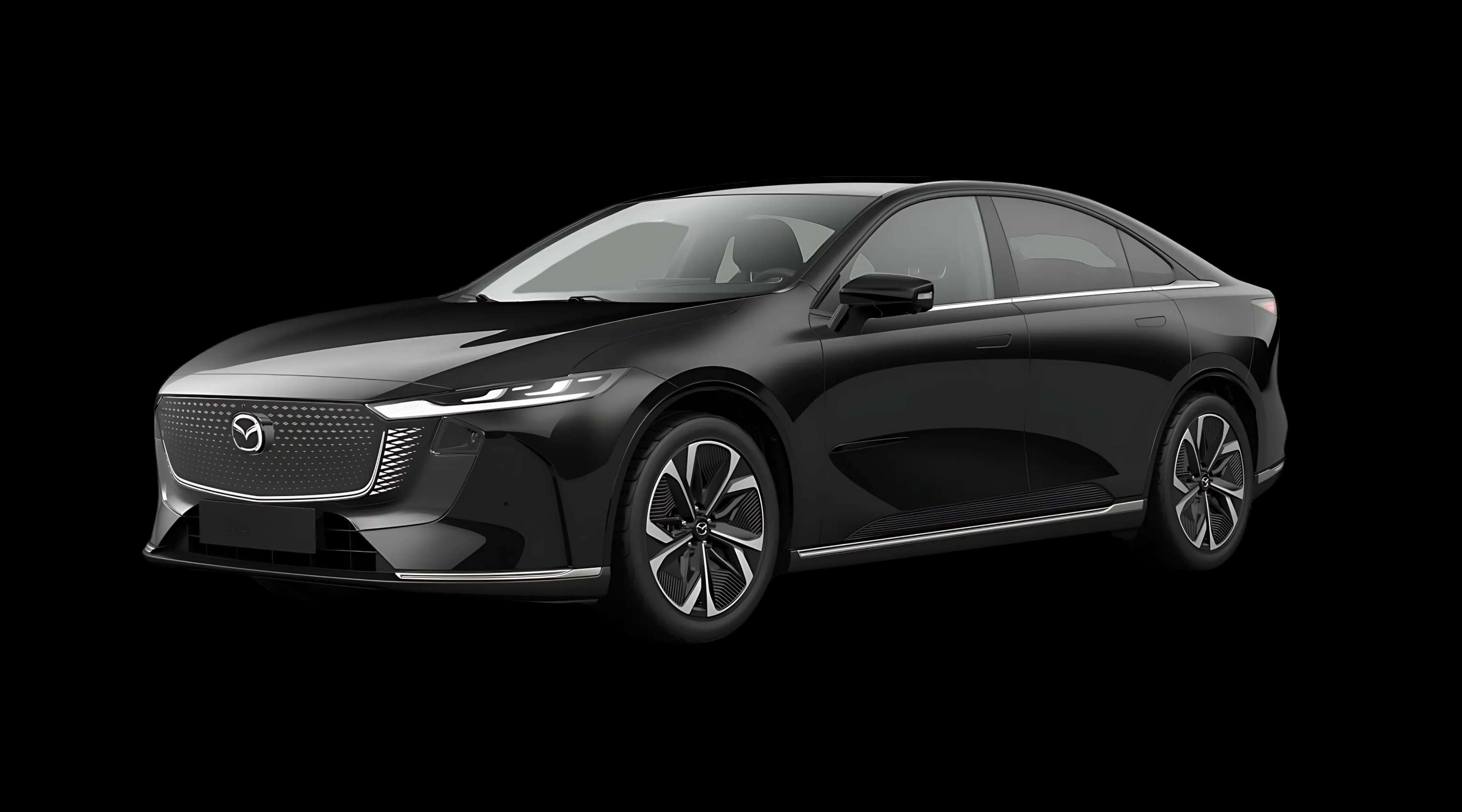 Schräge Frontansicht eines Mazda Mazda6e, freigestellt