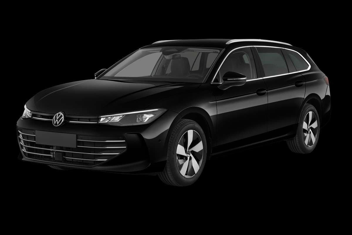 Schräge Frontansicht eines Volkswagen Passat, freigestellt