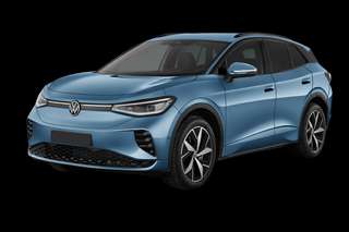 Schräge Frontansicht auf einen Volkswagen ID.4 Pro, freigestellt