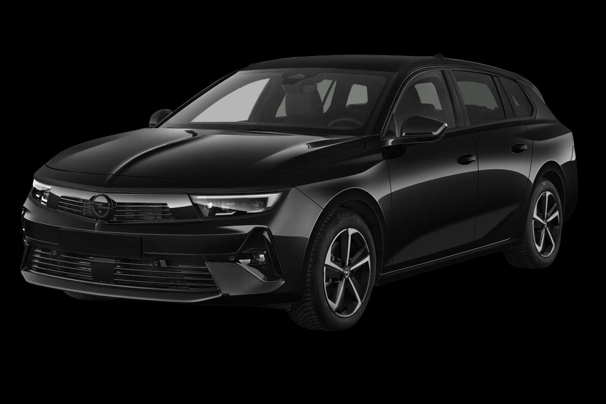 Schräge Frontansicht auf einen Opel Astra, freigestellt