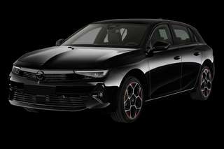 Schräge Frontansicht auf einen Opel Astra GS, freigestellt