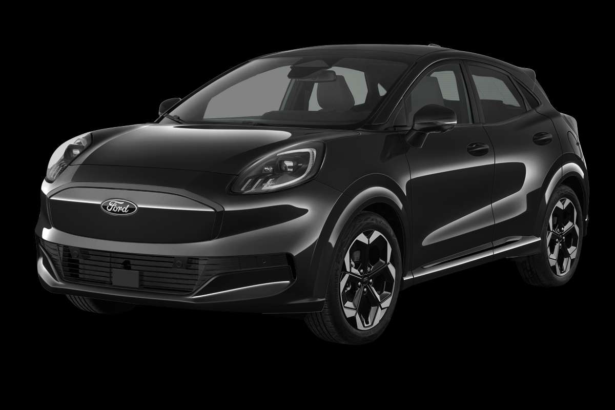 Schräge Frontansicht auf einen Ford Puma Gen-E, freigestellt