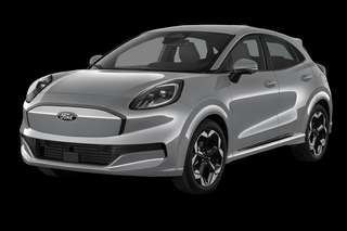 Schräge Frontansicht auf einen Ford Puma Gen-E Premium, freigestellt