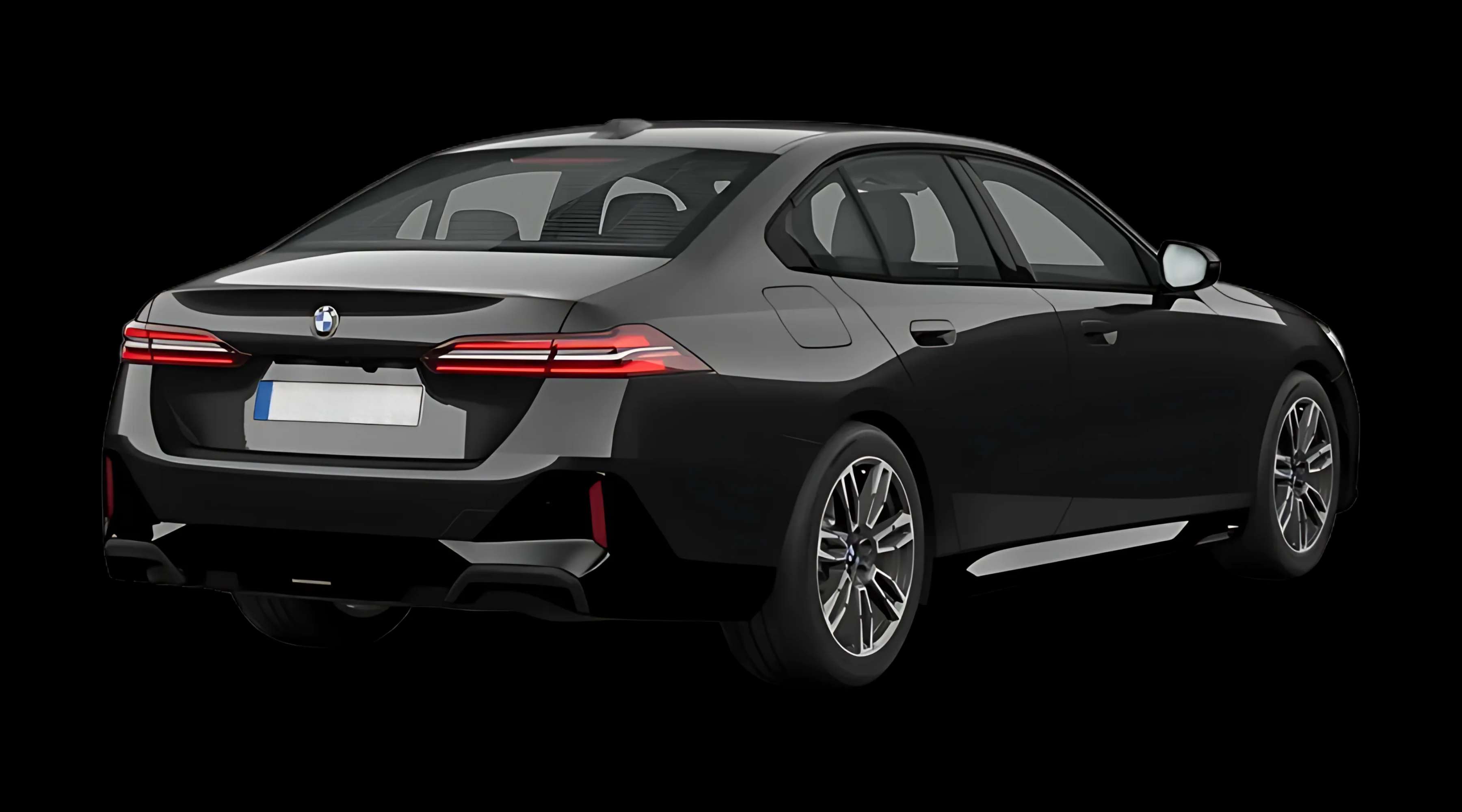 Schräge Heckansicht auf einen BMW 5er-Reihe, freigestellt