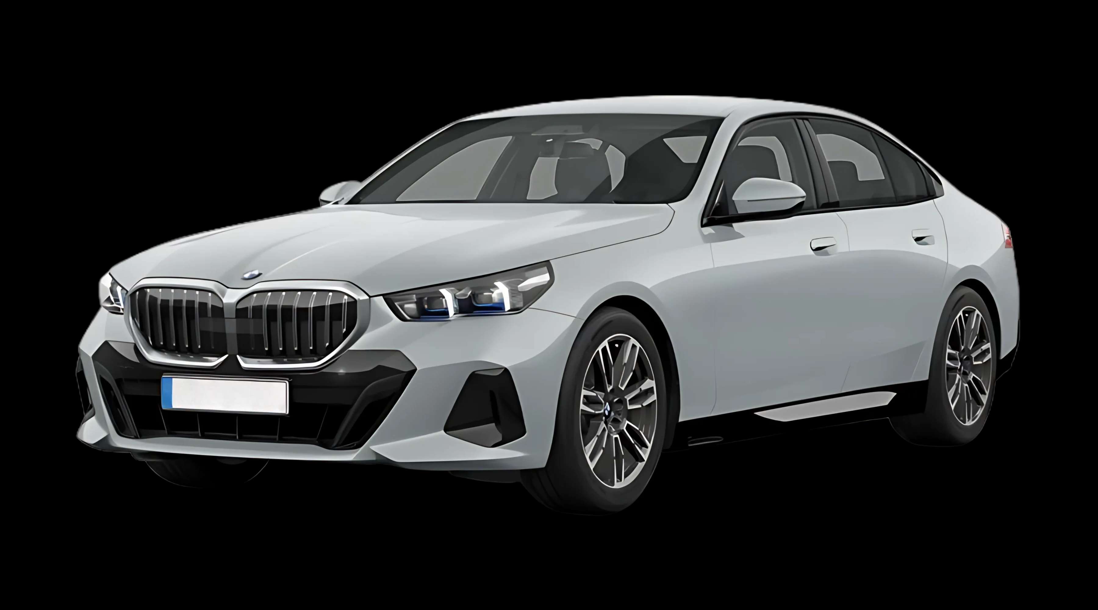 Schräge Frontansicht auf einen BMW 5er-Reihe, freigestellt