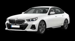 Schräge Frontansicht auf einen BMW 5er-Reihe , freigestellt