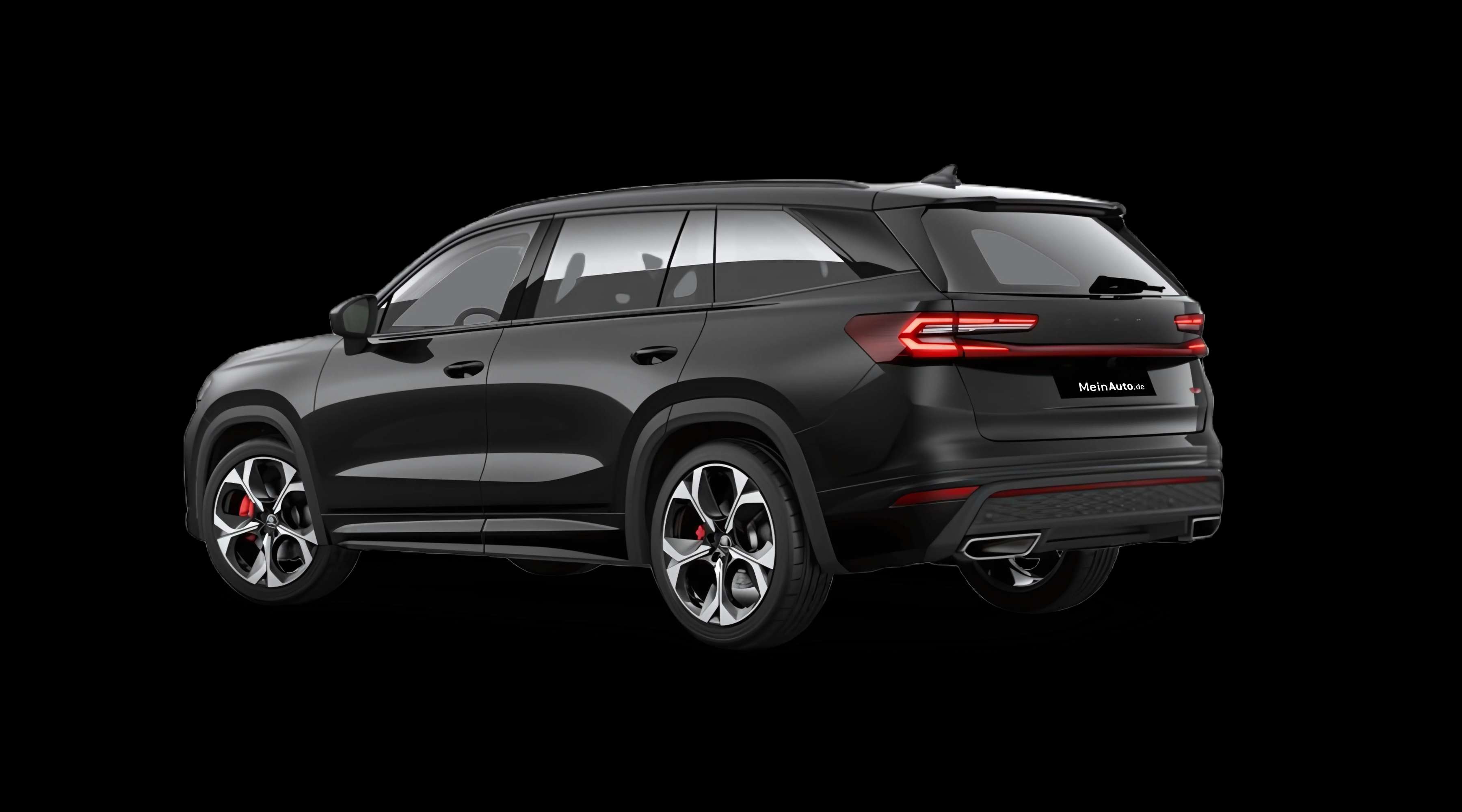 Schräge Heckansicht auf einen Skoda Kodiaq, freigestellt