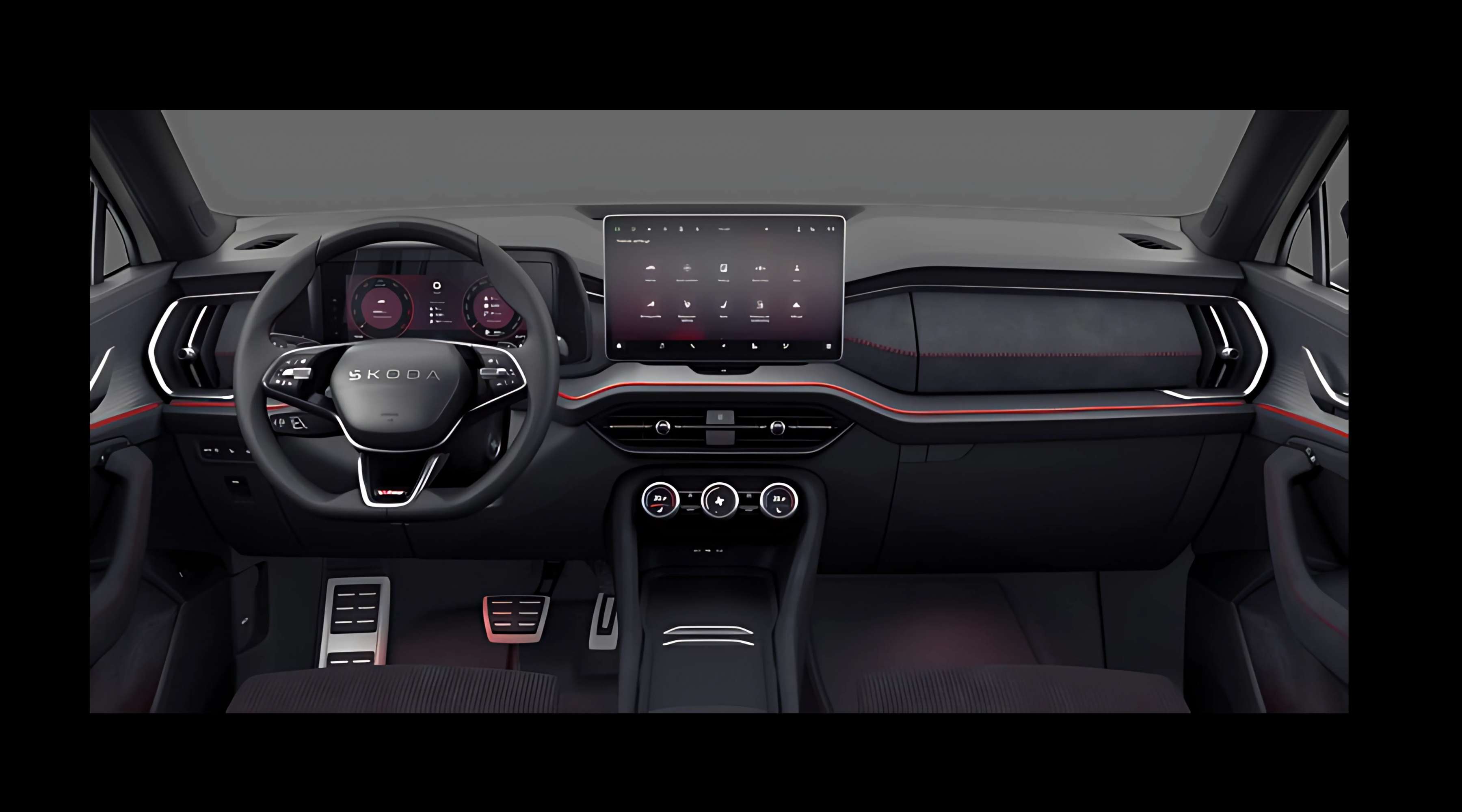 Ansicht des Armaturenbretts eines Skoda Kodiaq