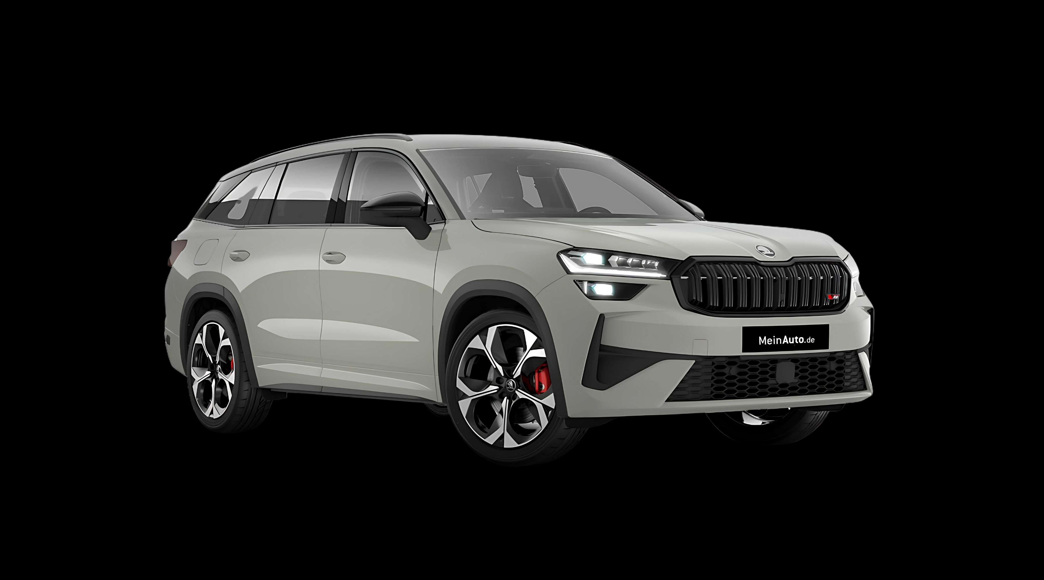 Schräge Frontansicht eines Skoda Kodiaq, freigestellt