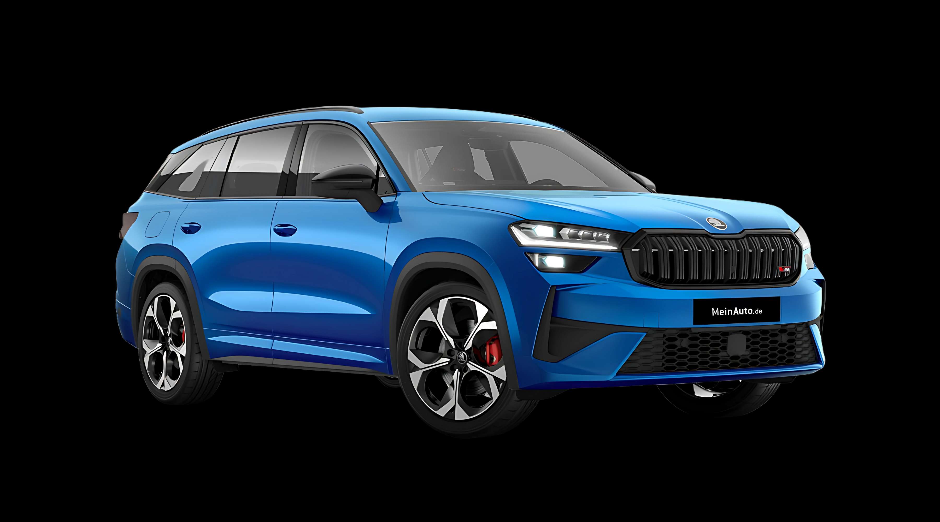 Schräge Frontansicht eines Skoda Kodiaq, freigestellt