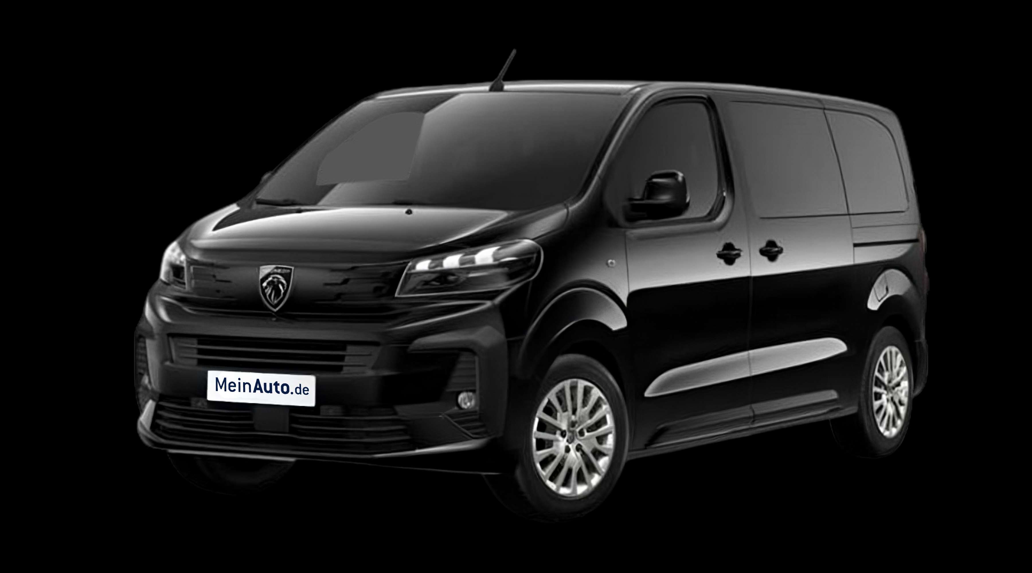 Schräge Frontansicht eines Peugeot Traveller, freigestellt