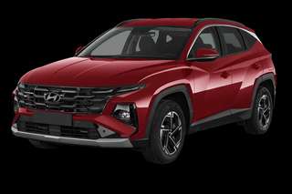 Schräge Frontansicht auf einen Hyundai Tucson N Line, freigestellt