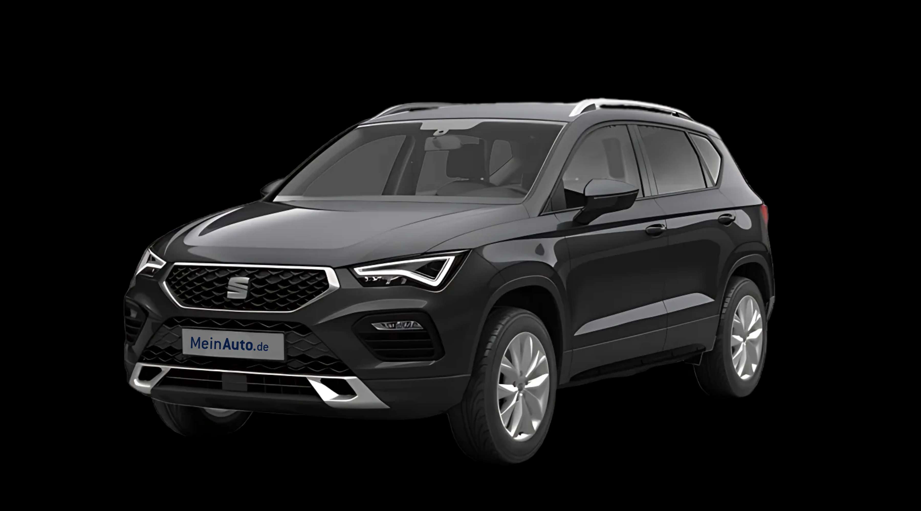 Tiefe, schräge Heckansicht eines SEAT Ateca, freigestellt