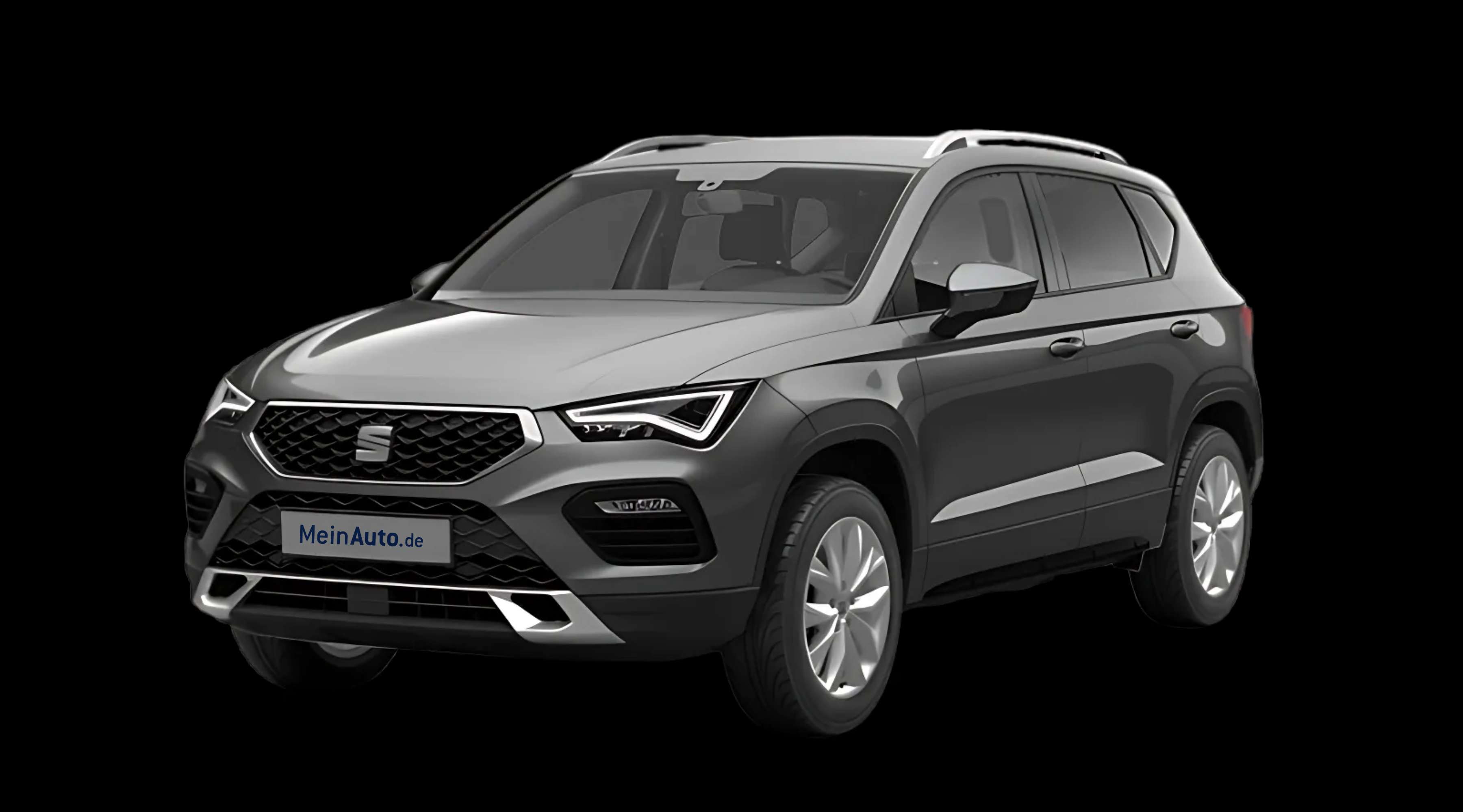Schräge Frontansicht auf einen SEAT Ateca, freigestellt