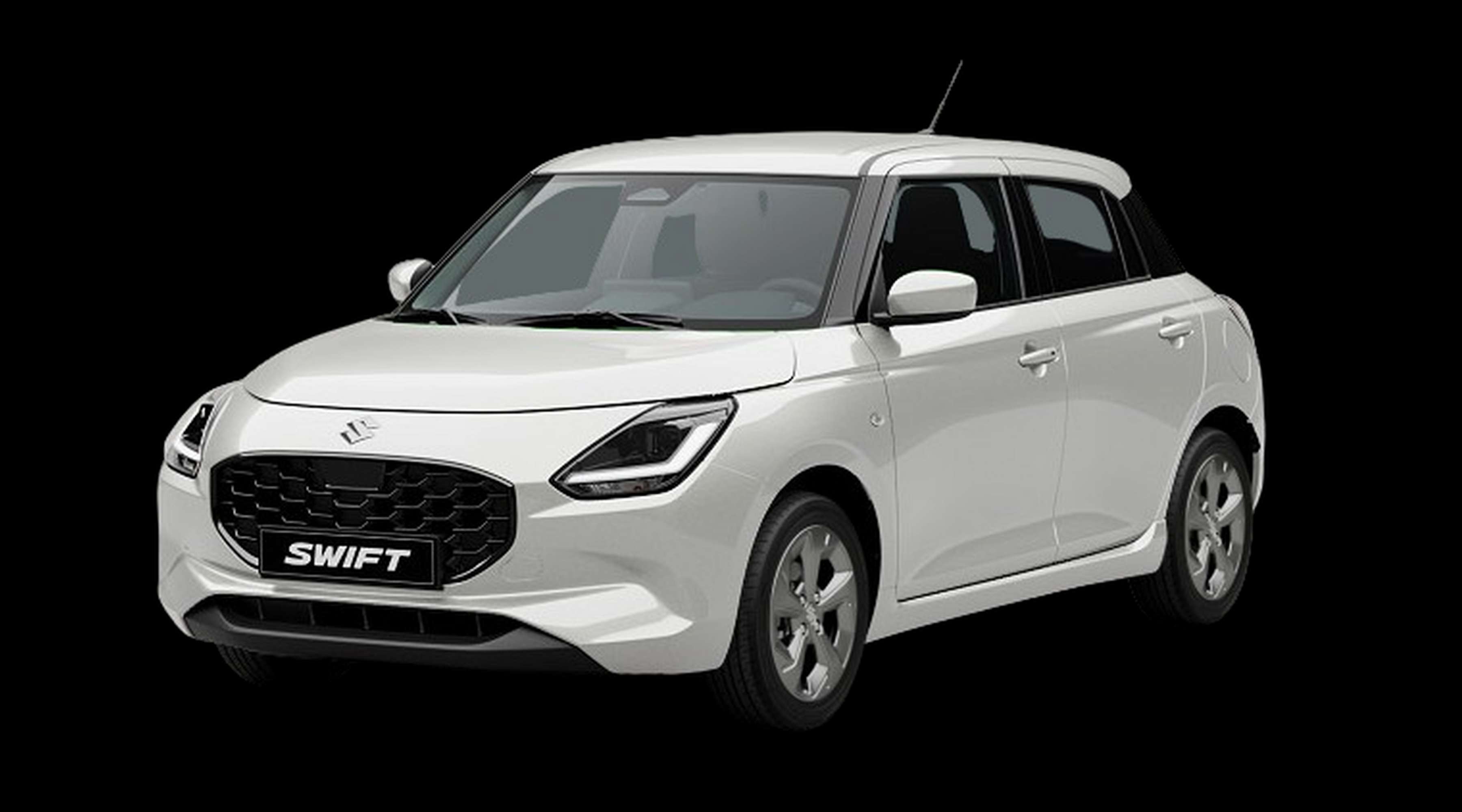 Schräge Frontansicht auf einen Suzuki Swift, freigestellt