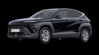 Schräge Frontansicht auf einen Hyundai Kona Trend, freigestellt