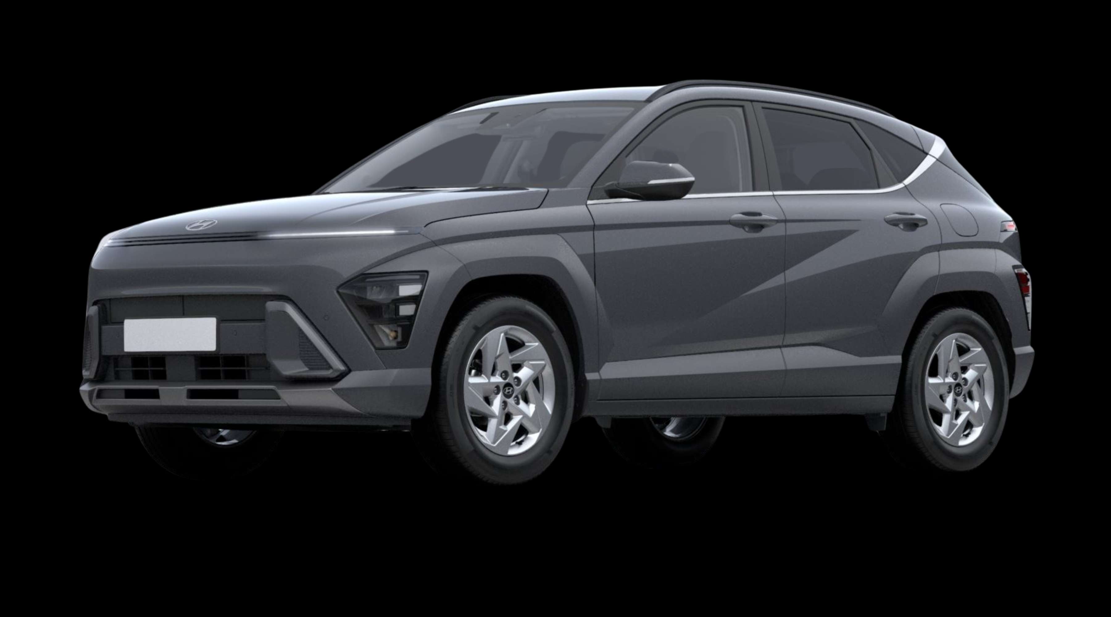 Schräge Frontansicht eines Hyundai Kona, freigestellt