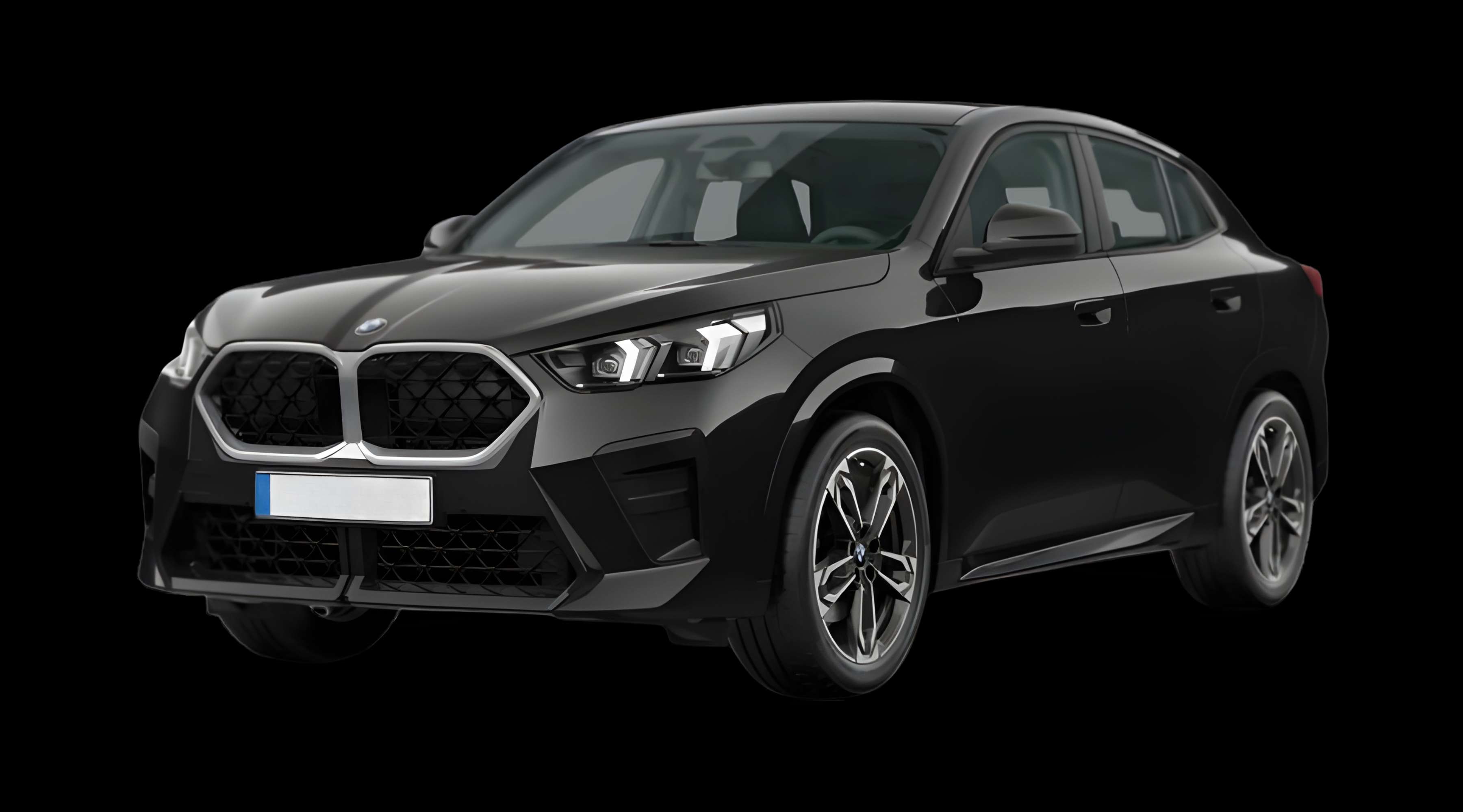 Schräge Frontansicht eines BMW X2, freigestellt